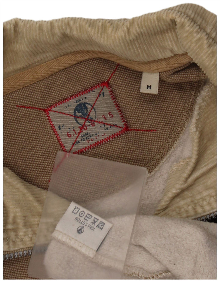 Fat Face Sweat-Shirt Col Zippé Homme Coton Beige Moyen