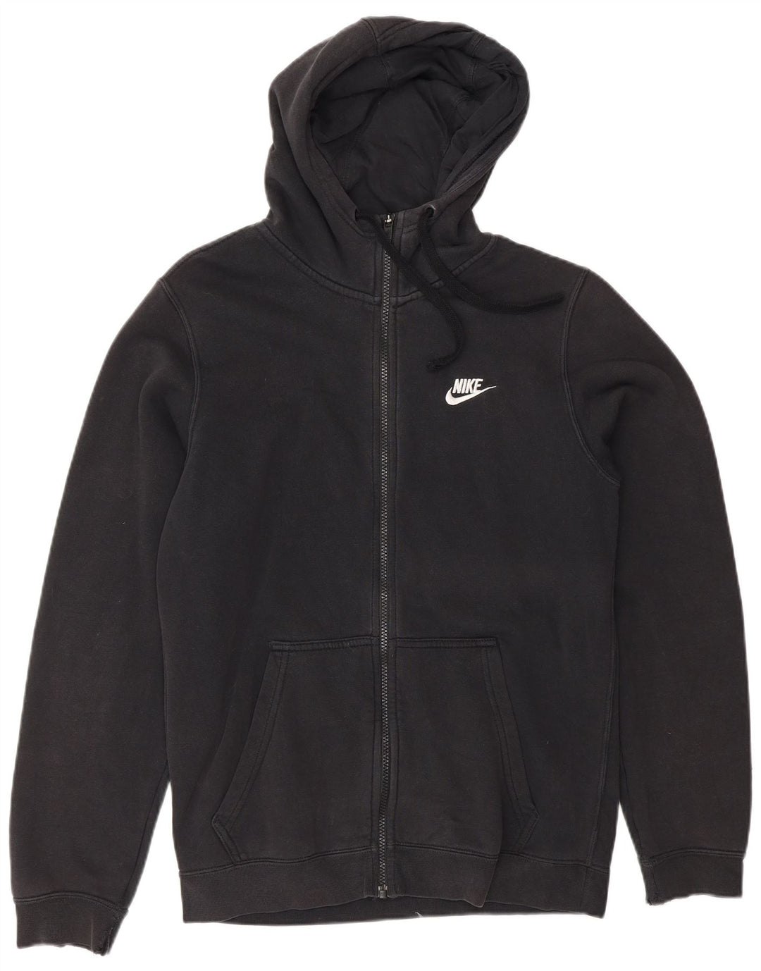 Nike Pull à capuche zippé pour homme Petit coton noir