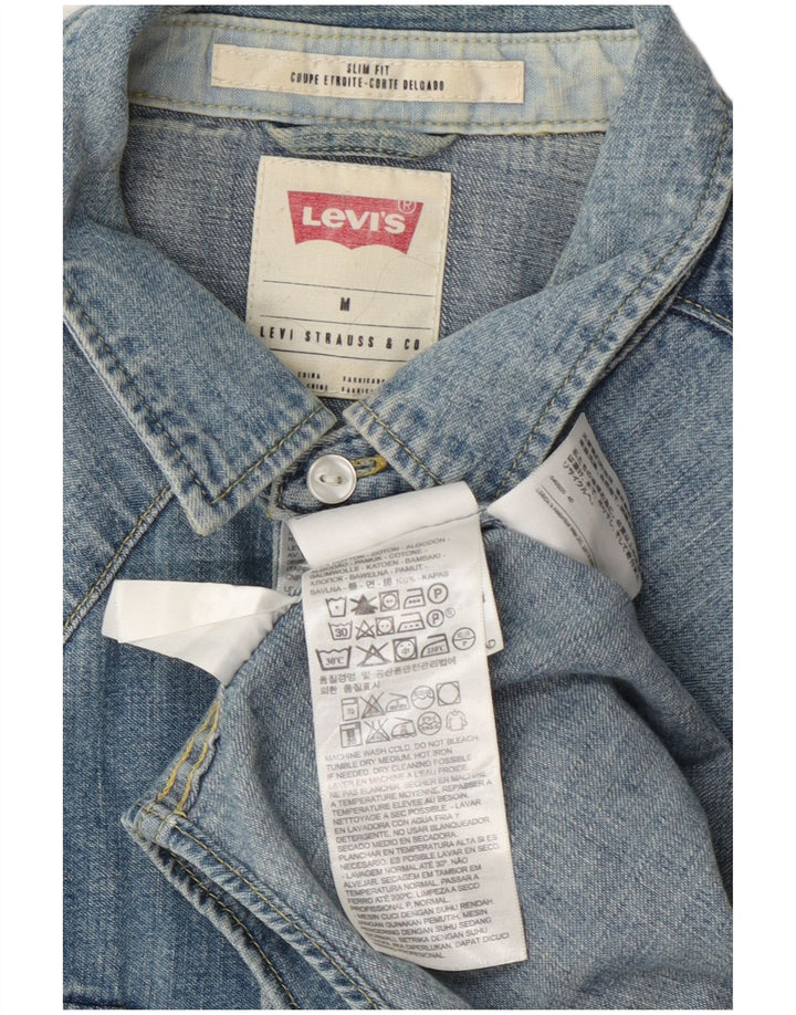 Camicia di jeans slim fit Levi's da uomo in cotone blu medio