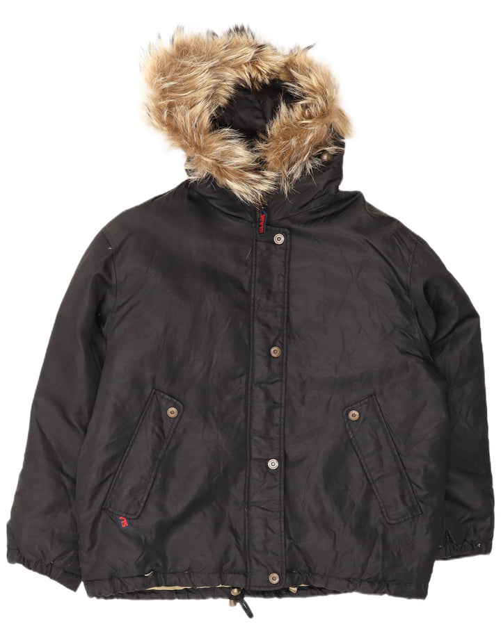 Slam Damen-Kapuzen-Übergröße, gepolsterte Jacke, UK 14, mittelschwarzes Nylon