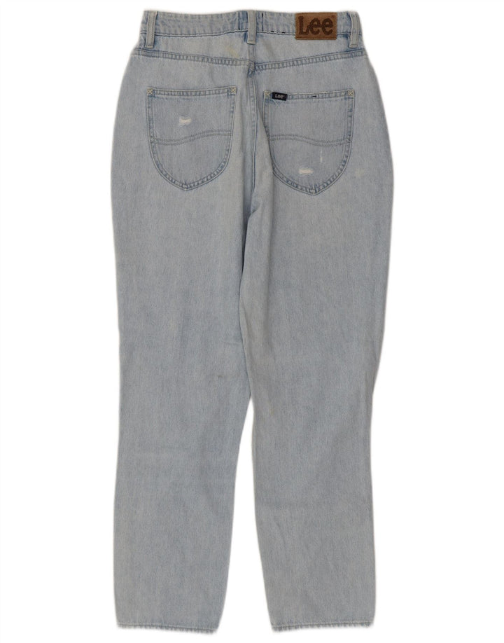 Lee Womens High-Moms Distressed Tapered Jeans US 8 Medium W26 L27 Blue