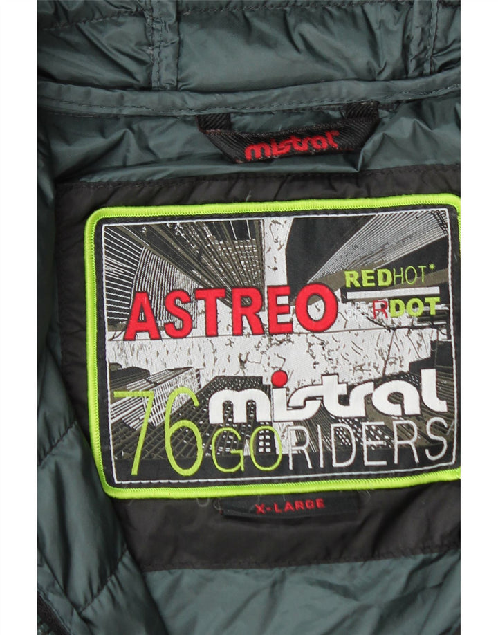 Mistral Mens Hooded Padded Jacket UK 42 XL Black