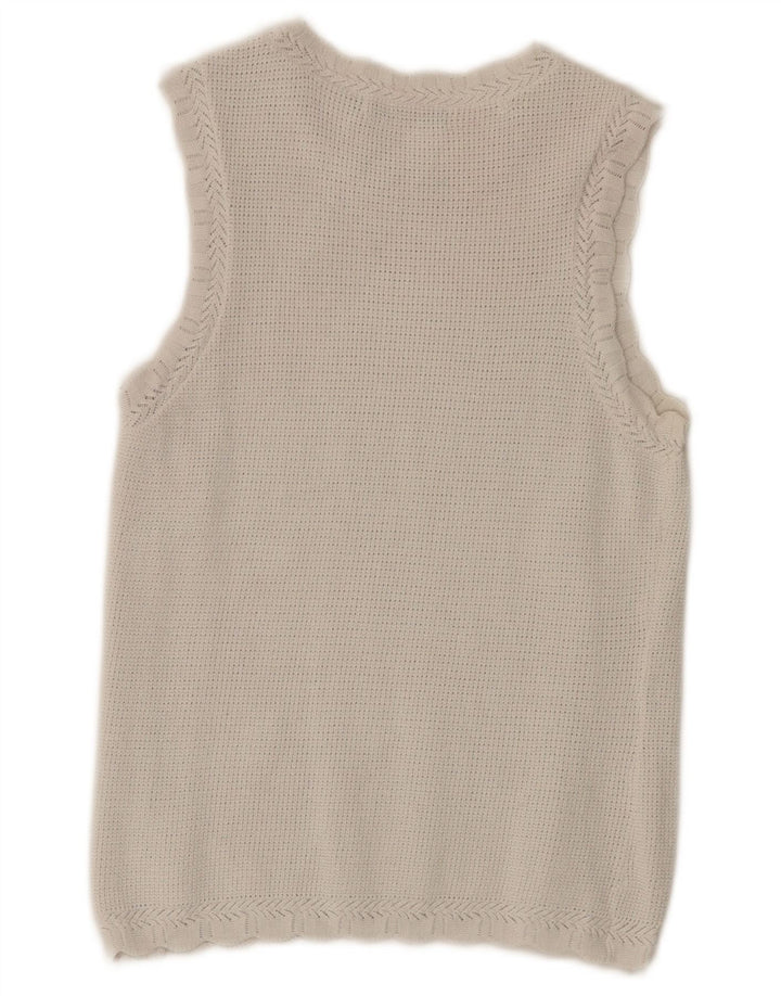 Oasis Womens Knit Vest Top UK 8 Small White