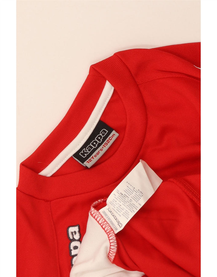 Kappa Boys Graphic Sweatshirt Jumper 11-12 Years Red Colourblock Polyester