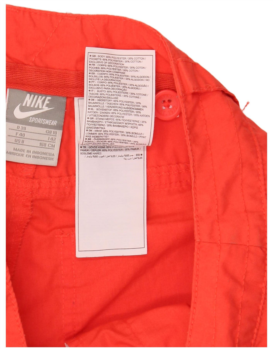 Nike Womens Bermuda Shorts UK 10 Small W30  Red Polyester