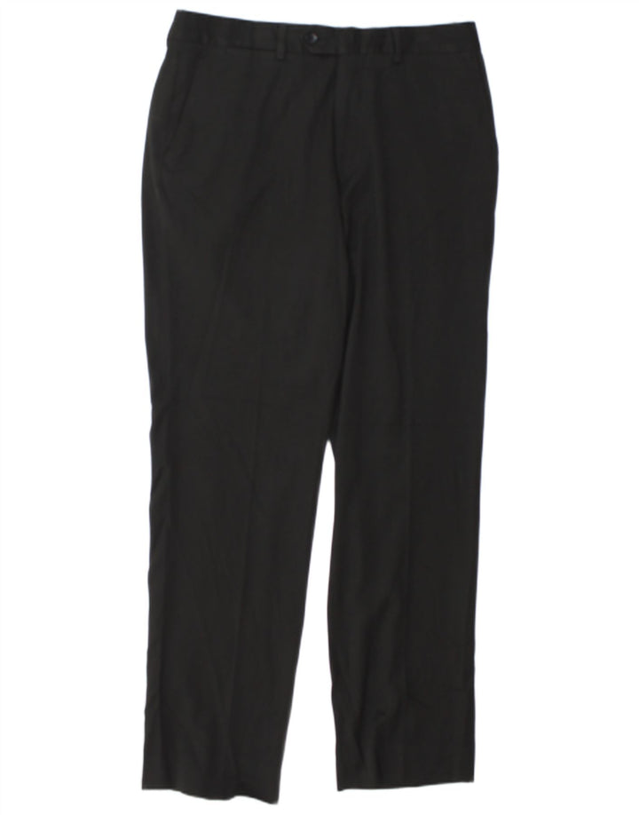 Zara Straight Suit Bukser til mænd EU 44 Large W34 L32 Sort Polyester