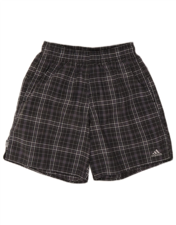 Adidas Mens Sport Shorts XS Grey Check Polyester
