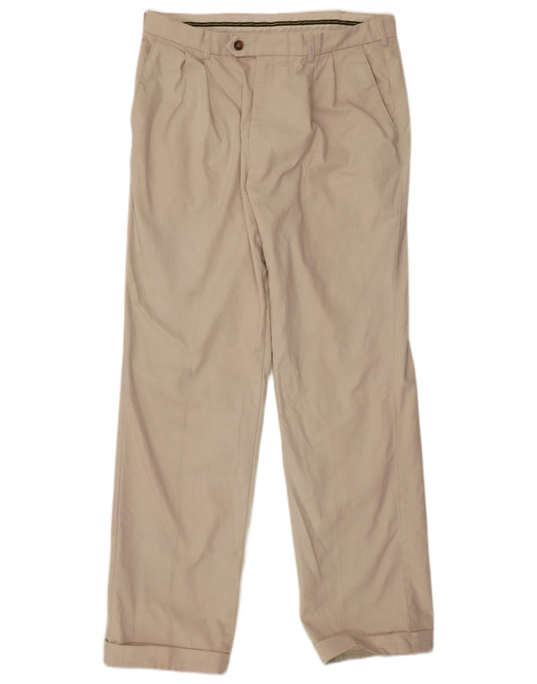 Marks & Spencer Herre Pegged Suit Bukser W34 L31 Beige Bomuld