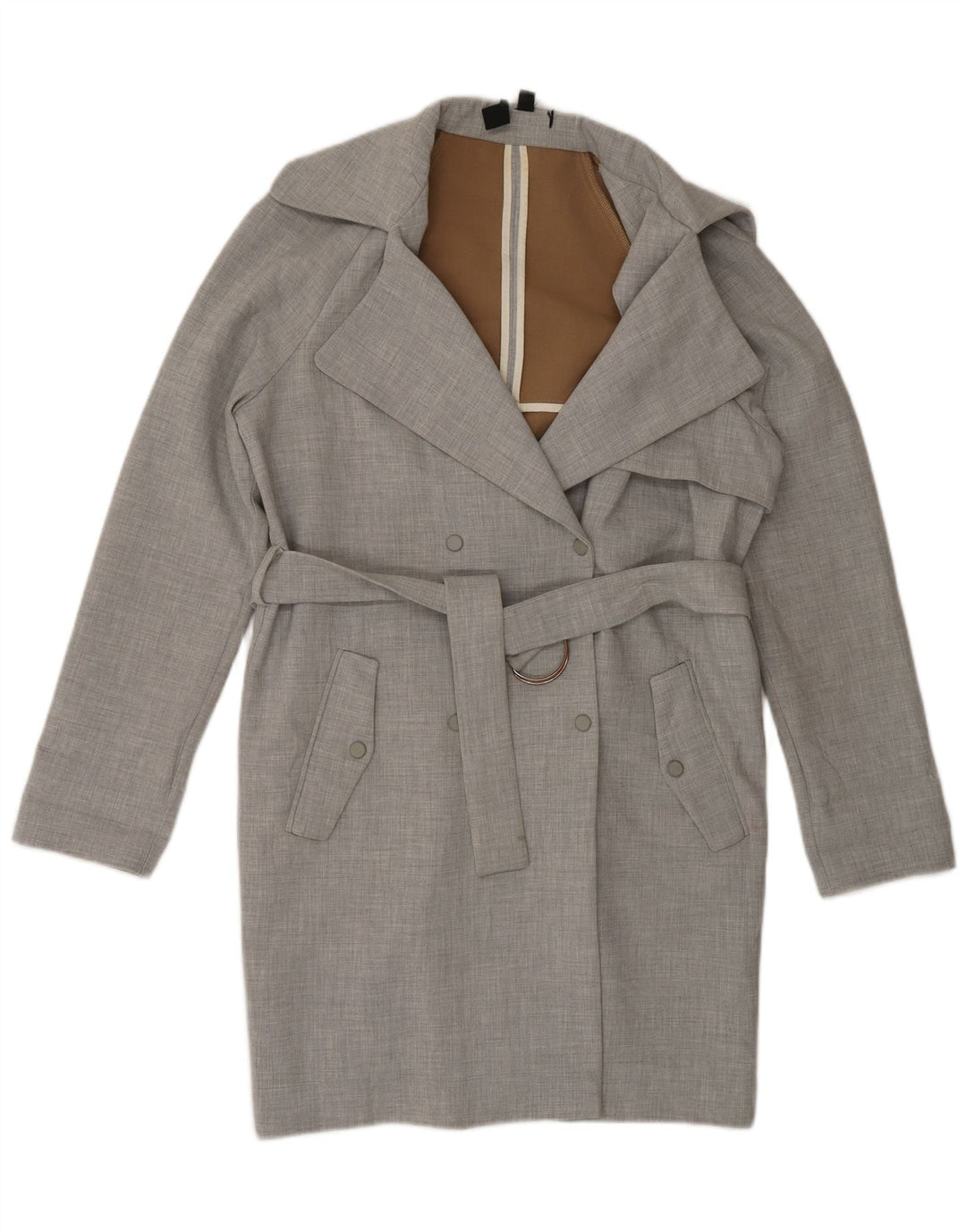 Topshop Gabardina para mujer UK 8 Small Poliéster gris