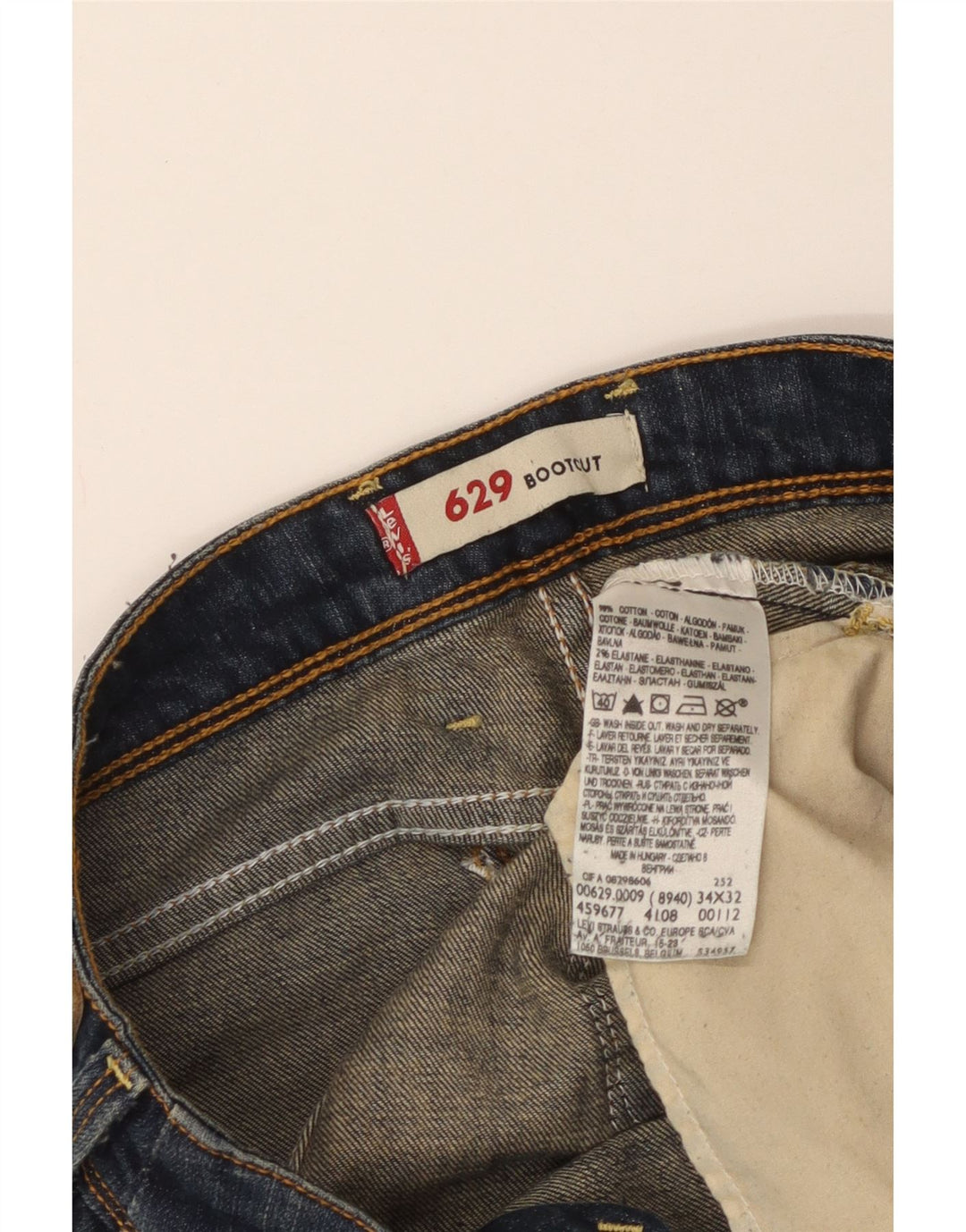 Levi's Womens 629 Bootcut Jeans W34 L32 Blue Cotton