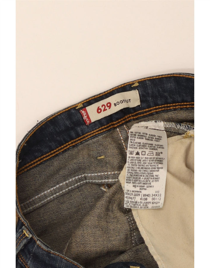 Levi's Womens 629 Bootcut Jeans W34 L32 Blue Cotton