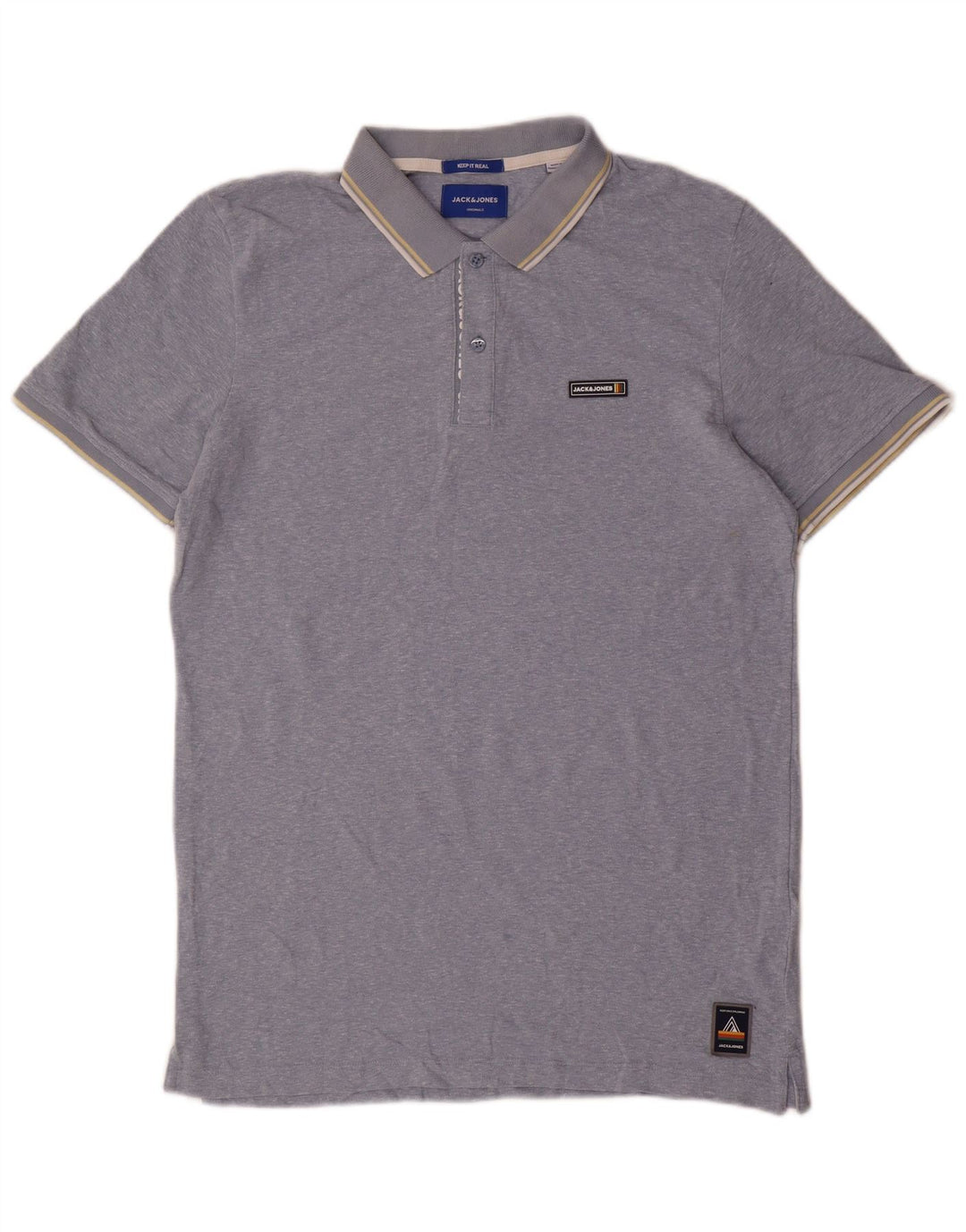 Jack & Jones Mens Polo Shirt Large Blue Polyester