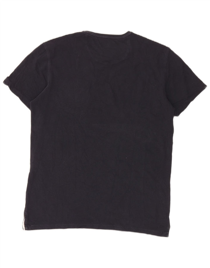 Massimo Dutti Mens Casual Fit T-Shirt Top Large Navy Blue