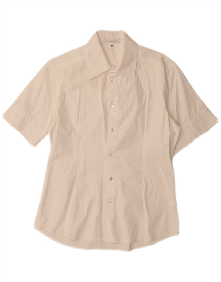 Camicia a maniche corte da donna Daniele Alessandrini UK 14 Medium White