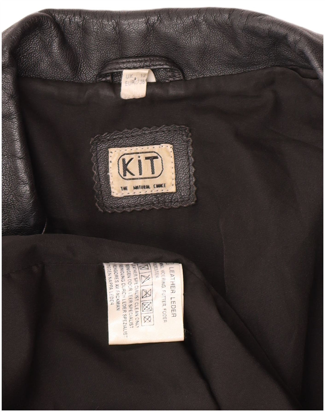 Vintage Womens Leather Jacket UK 12 Medium Black Leather