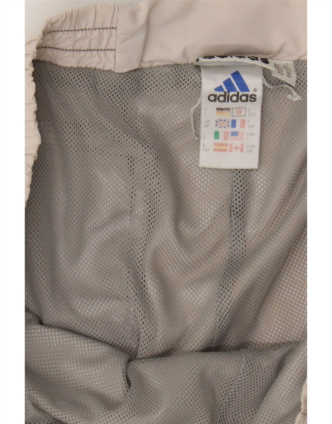 ADIDAS Mens Tracksuit Trousers UK 38 Medium  Beige Striped Polyamide Vintage Adidas and Second-Hand Adidas from Messina Hembry 