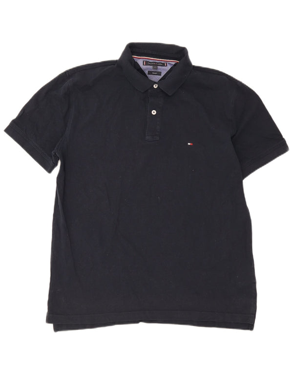 Tommy Hilfiger Polo coupe classique pour homme en coton bleu marine Large