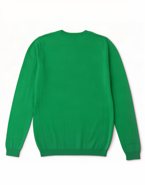 Maglione Girocollo Bambino Benetton 13-14 Anni 3XL Cotone Verde