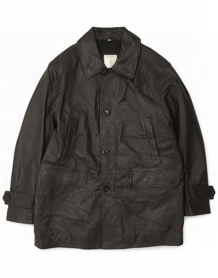 Conbipel Abrigo de cuero para hombre IT 52 Large Black
