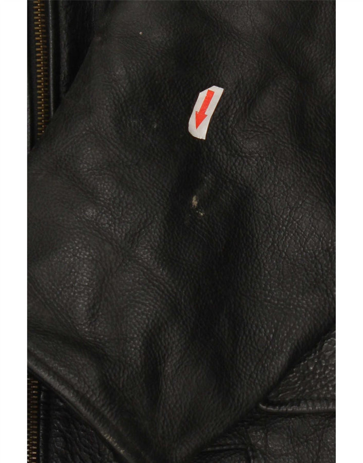 Vintage Mens Leather Jacket UK 36 Small Black