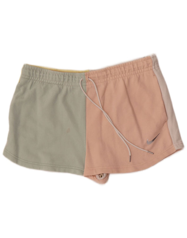 Nike Short de sport pour femme UK 16 Large en coton color block multicolore