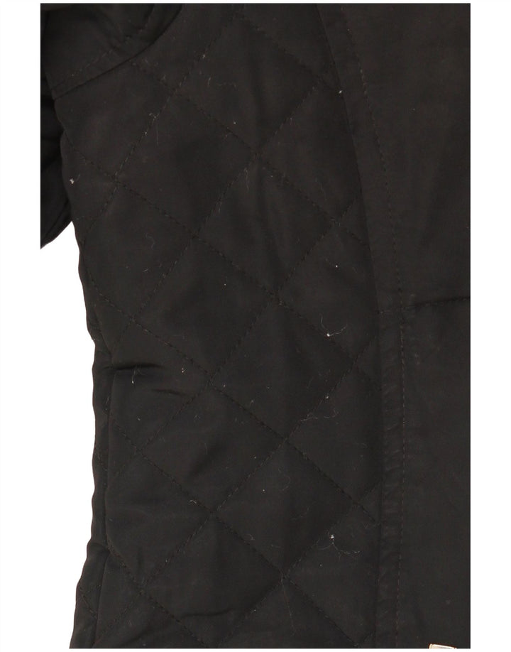 Cappotto imbottito con cappuccio da donna Laura Ashley UK 12 medio poliestere nero
