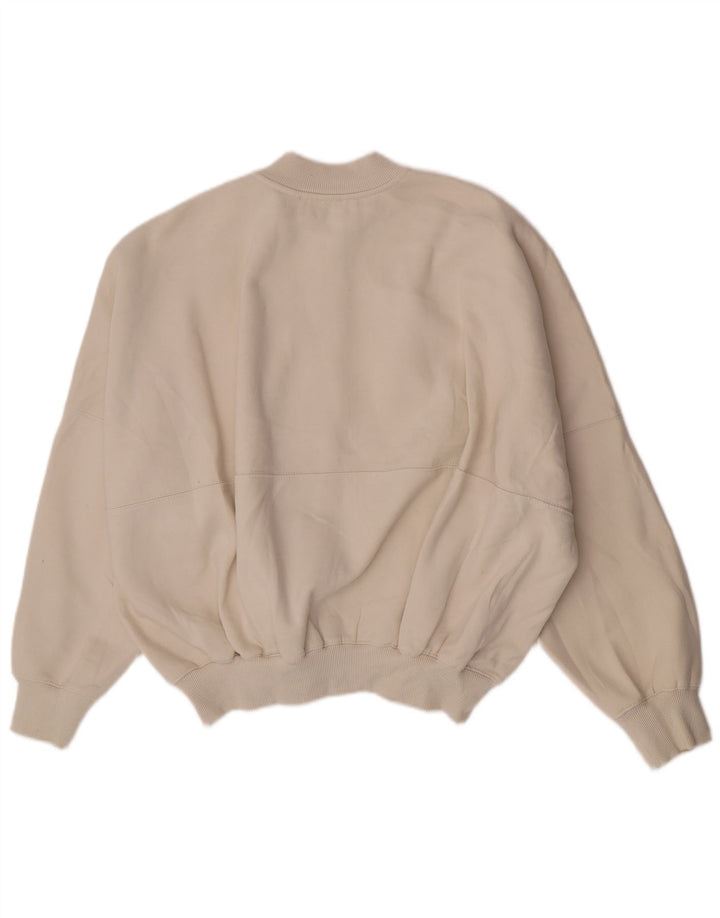 Zara Womens Oversized Tracksuit Top Jacket UK 16 Large Beige