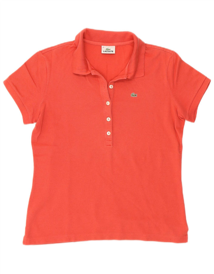 LACOSTE Womens Polo Shirt Size 46 XL Red Cotton