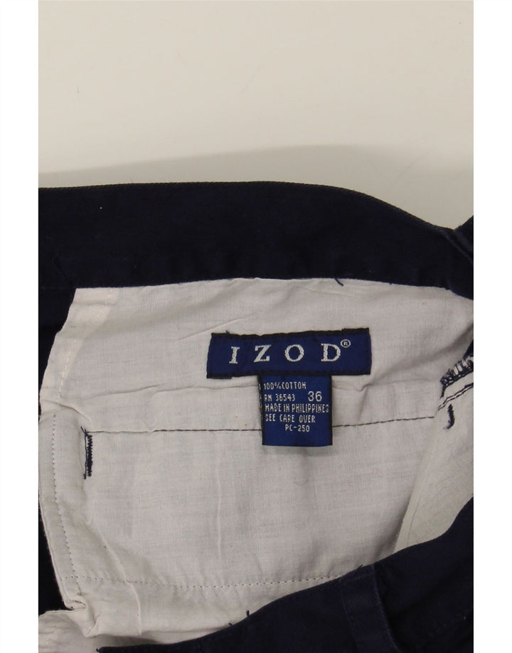 IZOD Mens Pegged Chino Shorts W36 Large Navy Blue Cotton Vintage Izod and Second-Hand Izod from Messina Hembry 