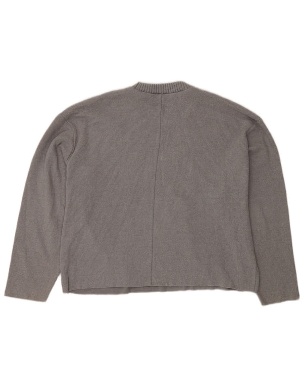 Zara Dame Loose Fit Bluse Top UK 14 Medium Grå