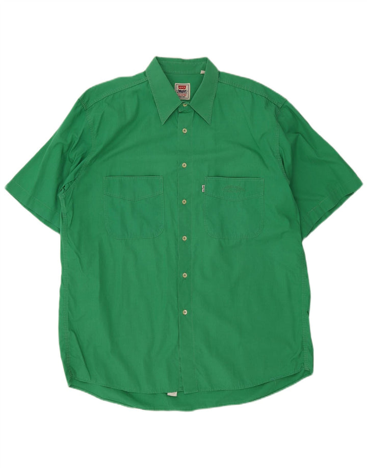 Levi's Chemise à Manches Courtes Homme XL Vert Coton