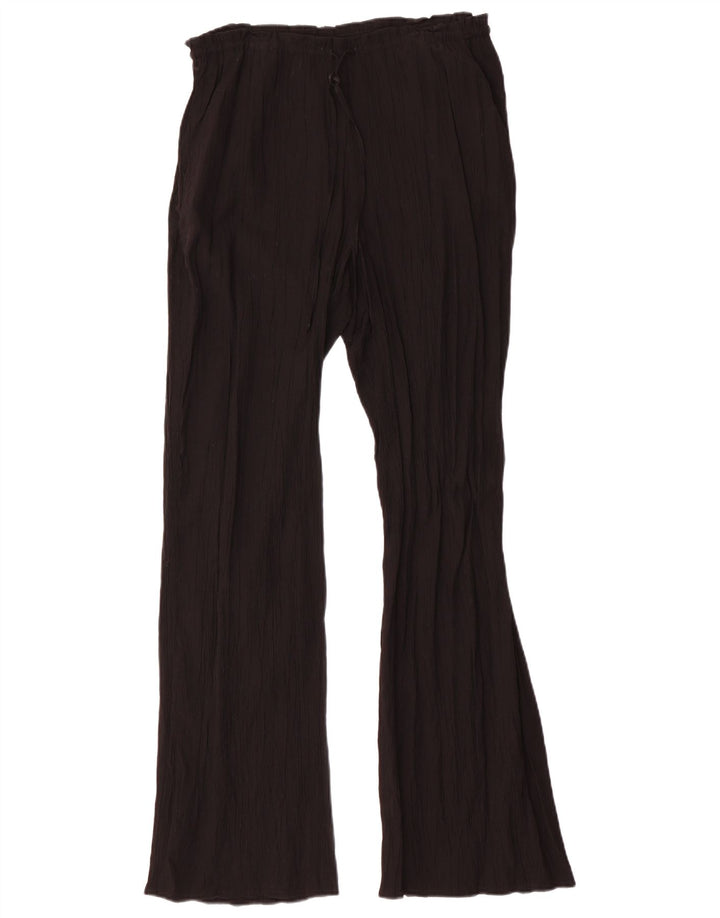 Zara Womens Flare Casual Trousers Medium W32 L32 Black Viscose