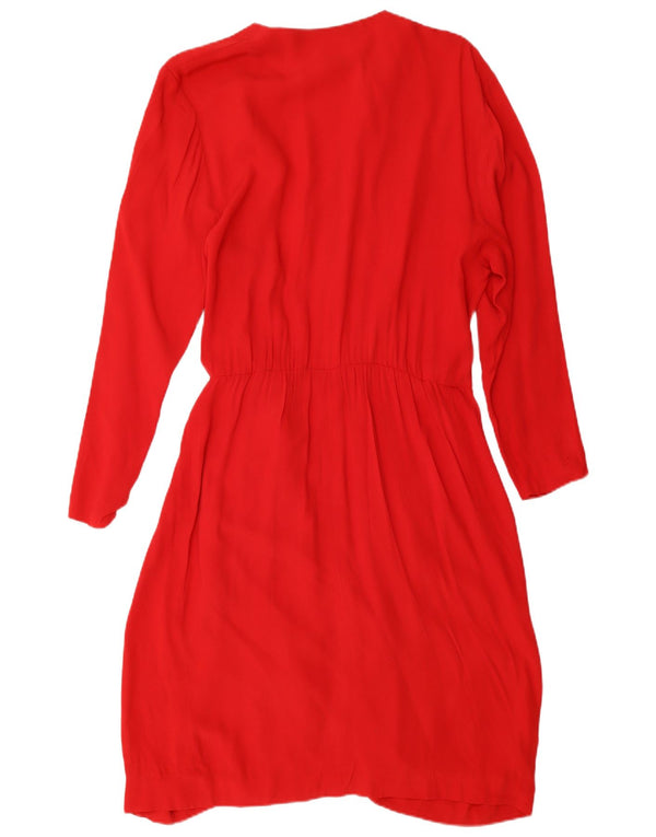 Luisa Spagnoli Langærmet Wrap Dress til kvinder IT 46 Large Red Acetate