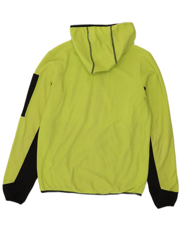 SLAM Mens Zip Hoodie Sweater Small Green Colourblock Polyester