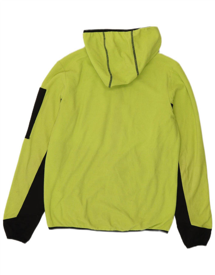 SLAM Mens Zip Hoodie Sweater Small Green Colourblock Polyester