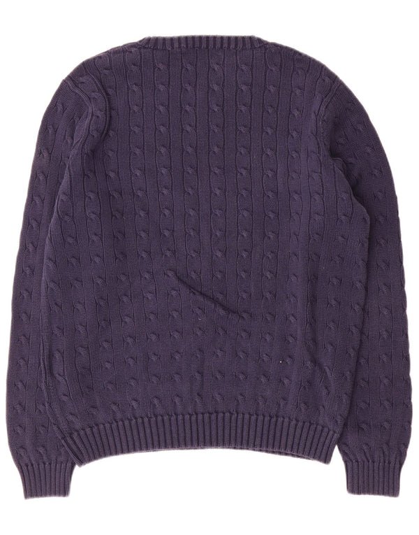 Damski sweter z okrągłym dekoltem Ralph Lauren UK 18 XL, granatowy, bawełniany