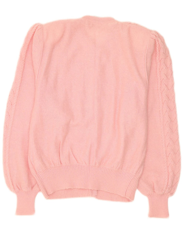 Luciana Womens Cardigan Sweater IT 46 Large Pink Mohair