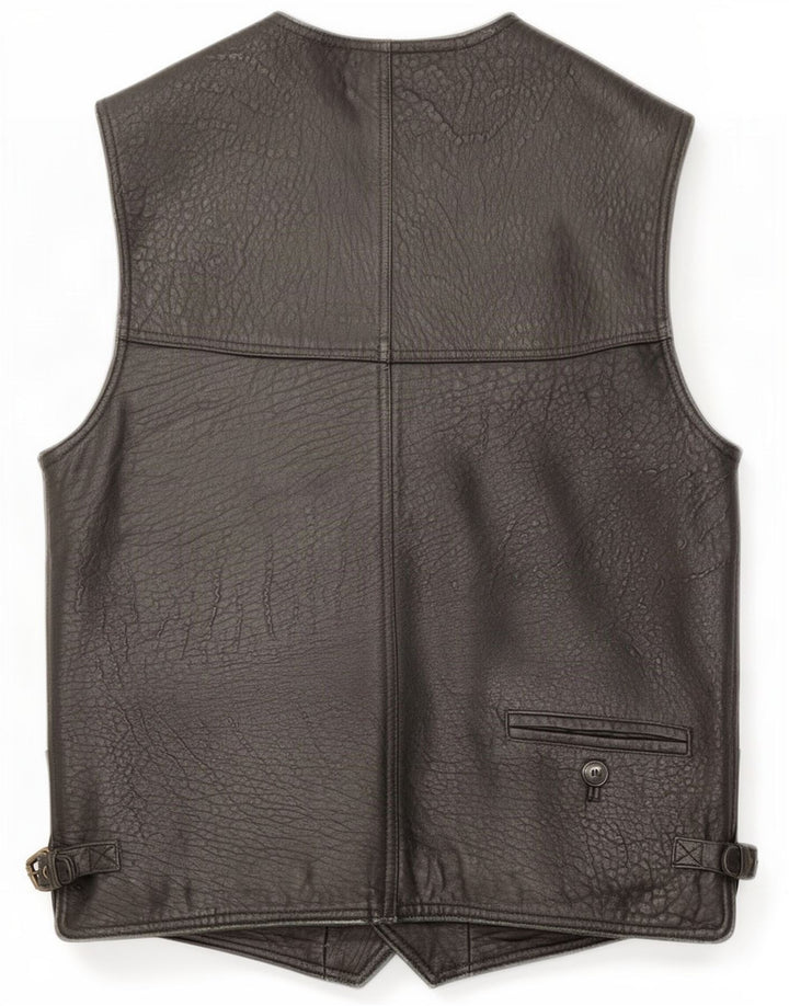 Yorn Mens Leather Gilet EU 48 Medium Black