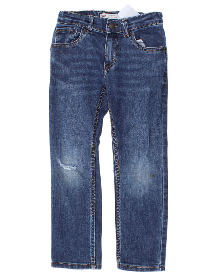 Levi's Boys Straight Jeans 5-6 år W22 L20 Blå Bomuld