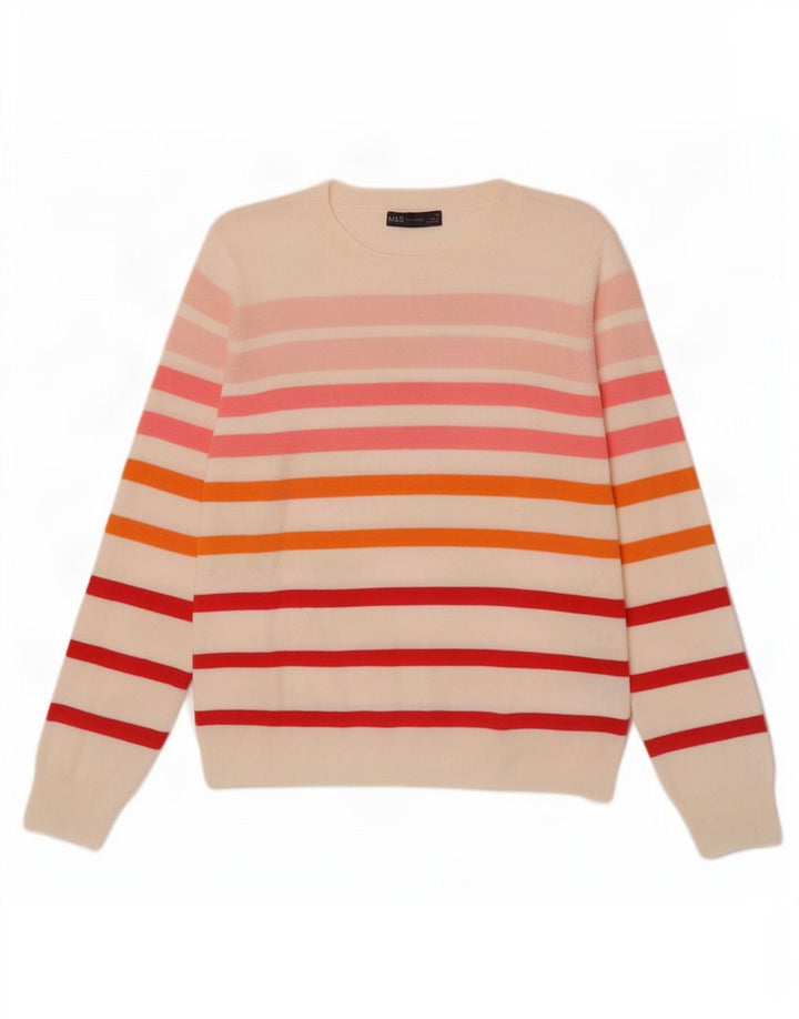 Maglione maglione con scollo a barca da donna Marks & Spencer UK 14 medio bianco sporco