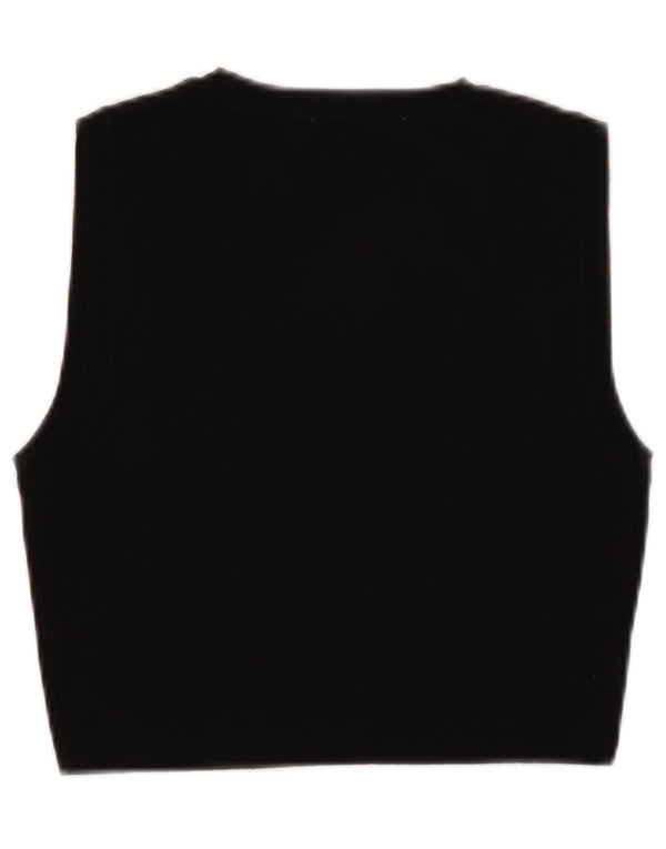 Zara Womens Crop Vest Top UK 18 XL Black Viscose