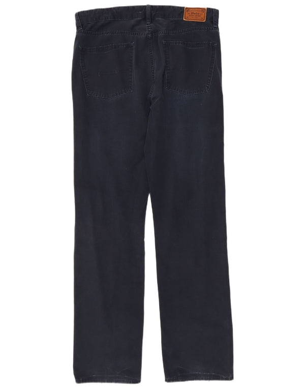 Polo Ralph Lauren Mens Straight Casual Trousers W36 L34 Navy Blue Cotton
