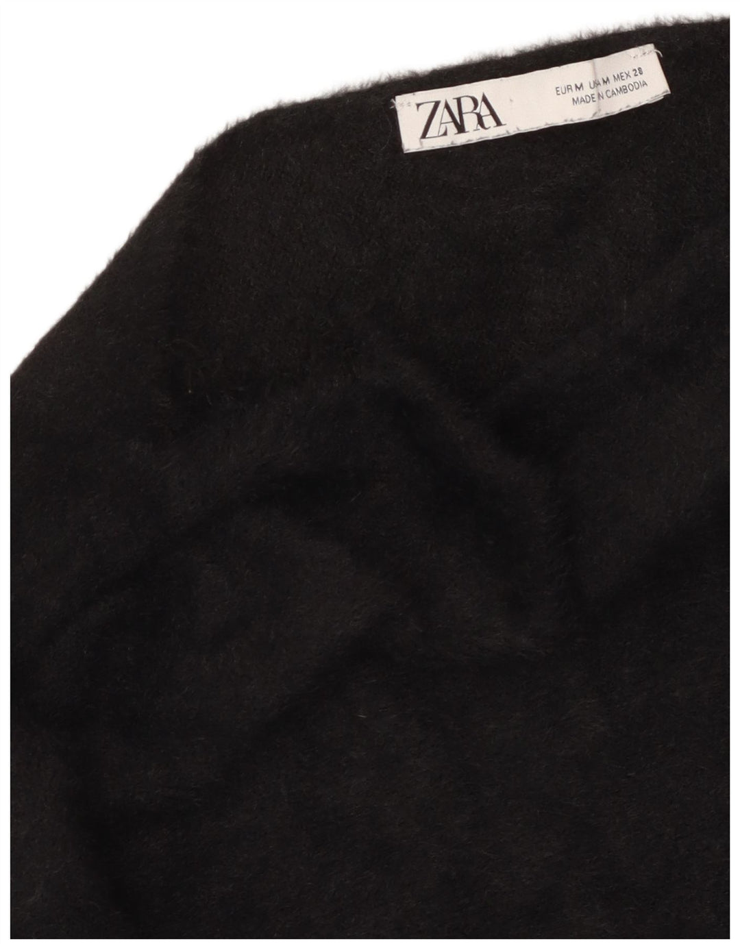 Top corto da donna Zara a maniche lunghe UK 14 medio nero