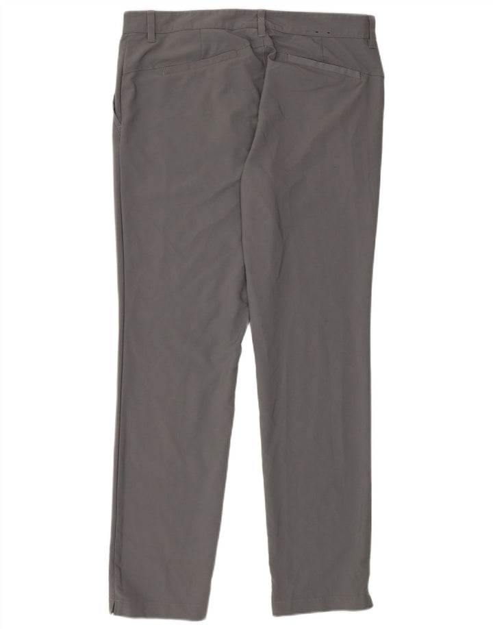 ADIDAS Mens Slim Chino Trousers W34 L32 Grey Polyester