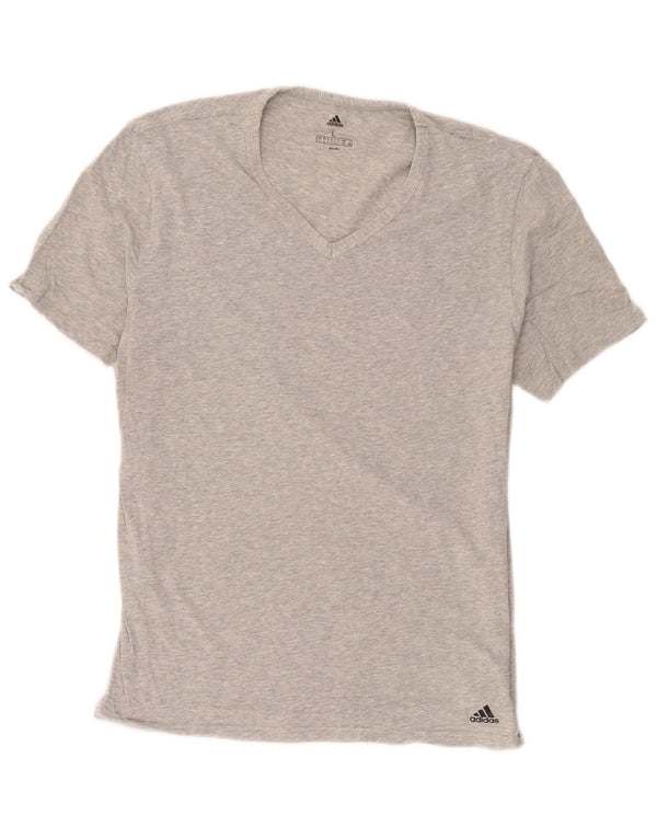 T-shirt Adidas da uomo Top Large in cotone grigio