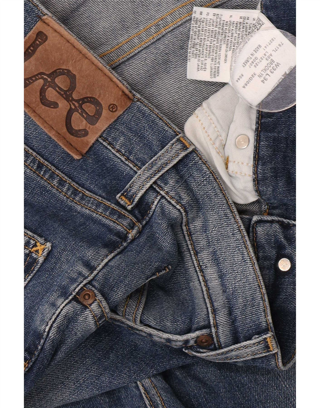Lee Mens Brooklyn Straight Jeans W33 L30 Blue Cotton
