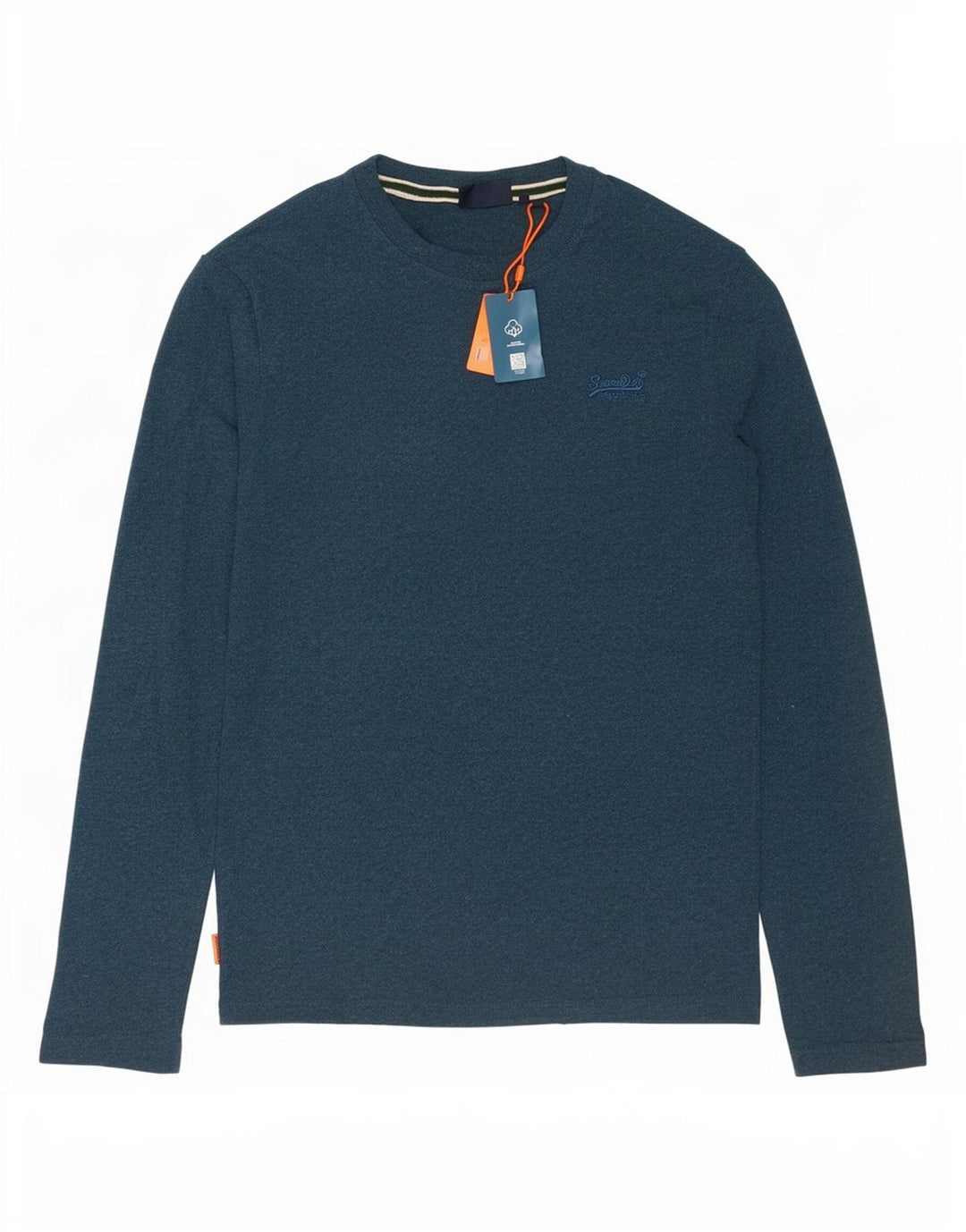 Top pentru bărbați Superdry cu mânecă lungă din bumbac albastru mediu