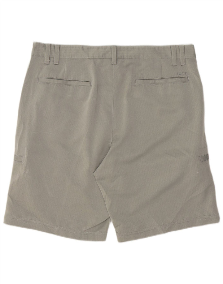 IZOD Mens Golf Cargo Shorts W36 Large Grey Herringbone Polyester