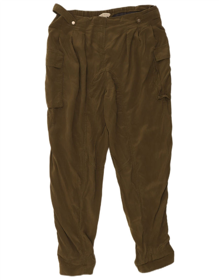 Ted Baker Womens High Waist Cargo Trousers Size 3 Medium W34 L28 Khaki