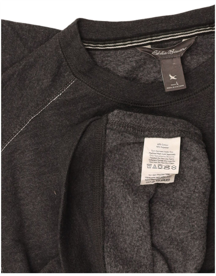 EDDIE BAUER Sweatshirt til mænd Stor Grå Bomuld